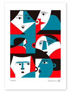 Ilustración "Bocaoreja" de Mikel Casal. Reproducción A3...