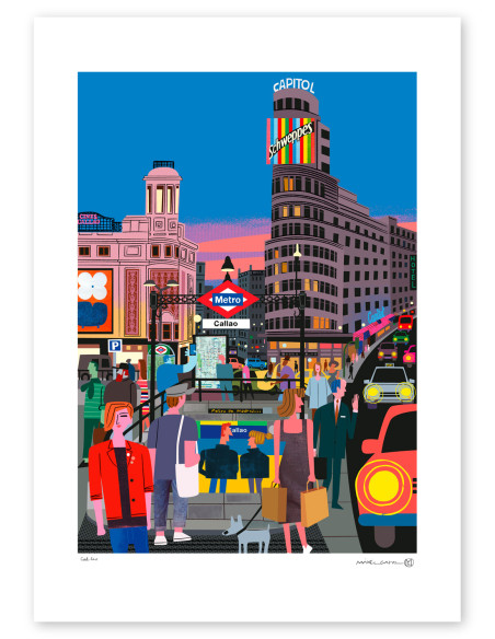 Illustration "Callao" by Mikel Casal. A5, A4, A3 y A2 reproductions