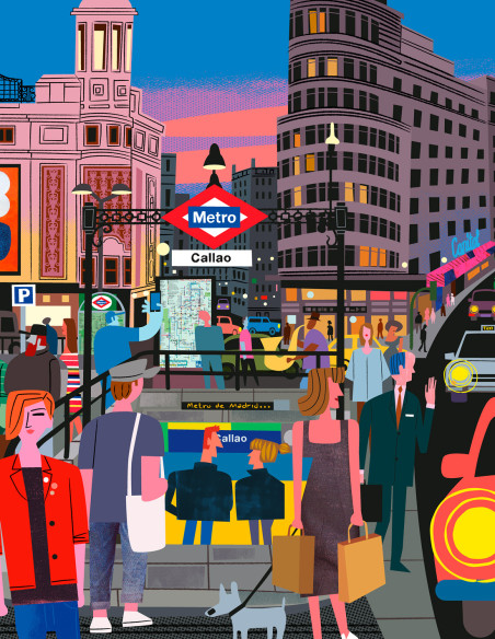 Illustration "Callao" by Mikel Casal. A5, A4, A3 y A2 reproductions