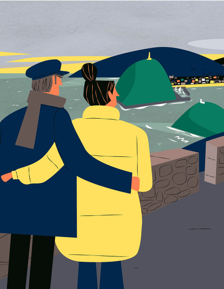Illustration "Camino al faro" by Mikel Casal. A5, A4, A3 y A2 reproductions