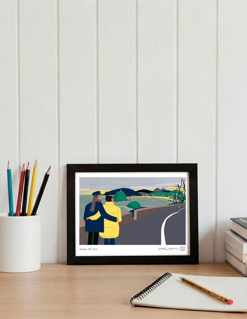 Illustration "Camino al faro" by Mikel Casal....