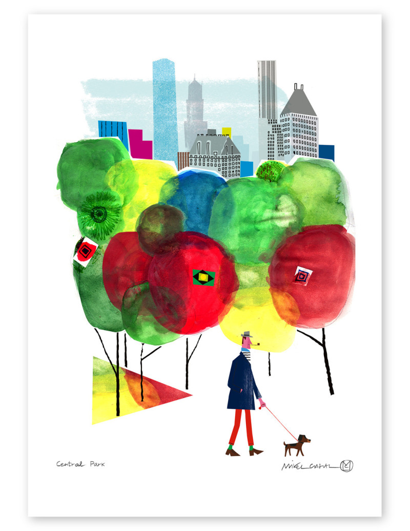 Ilustración "Central Park" de Mikel Casal....