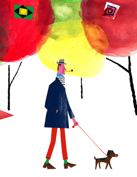 Illustration "Central Park" by Mikel Casal. Signed A4, A3 and A2 reproductions