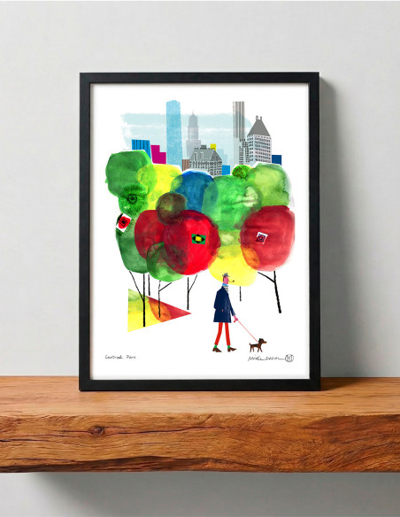 Ilustración "Central Park" de Mikel Casal. Reproducciones A4, A3 y A2 firmadas