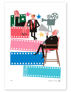Ilustración "Cine" de Mikel Casal. Reproducciones A4 y A3