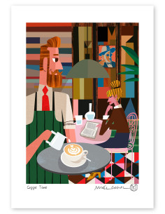 Illustration "Coffee time" by Mikel Casal. A5, A4 and A3...