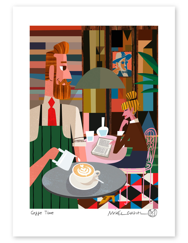 Illustration "Coffee time" by Mikel Casal. A5,...