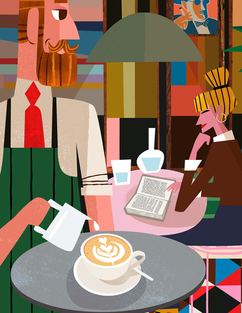Ilustración "Coffee time" de Mikel Casal....