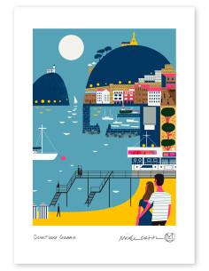 Illustration "Donostiako Gauak" by Mikel Casal. A5, A4,...