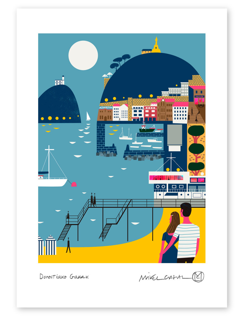 Illustration "Donostiako Gauak" by Mikel Casal....