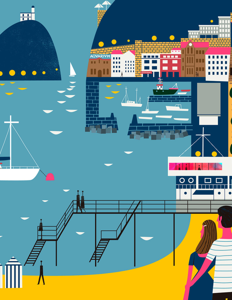 Illustration "Donostiako Gauak" by Mikel Casal....