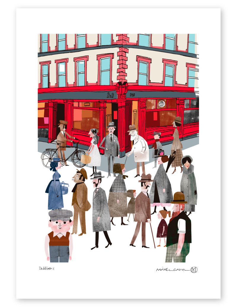 Illustration "Dubliners" by Mikel Casal. Signed...