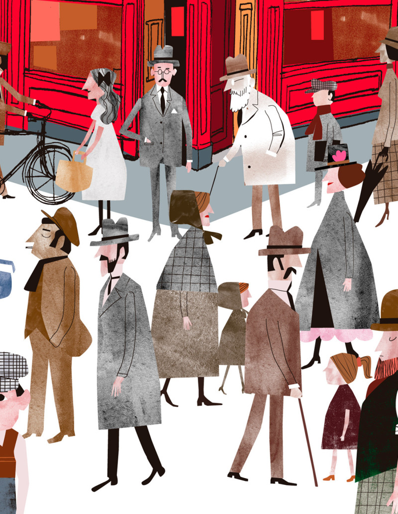 Illustration "Dubliners" by Mikel Casal. Signed...