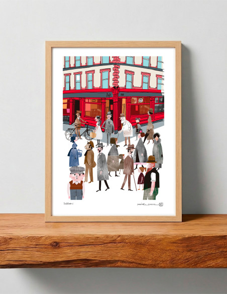 Illustration "Dubliners" by Mikel Casal. Signed A3 reproduction