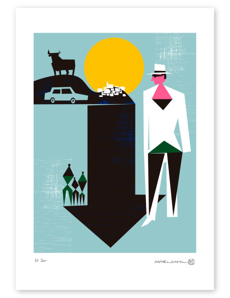 Illustration "El Sur" by Mikel Casal. Signed A3 reproduction
