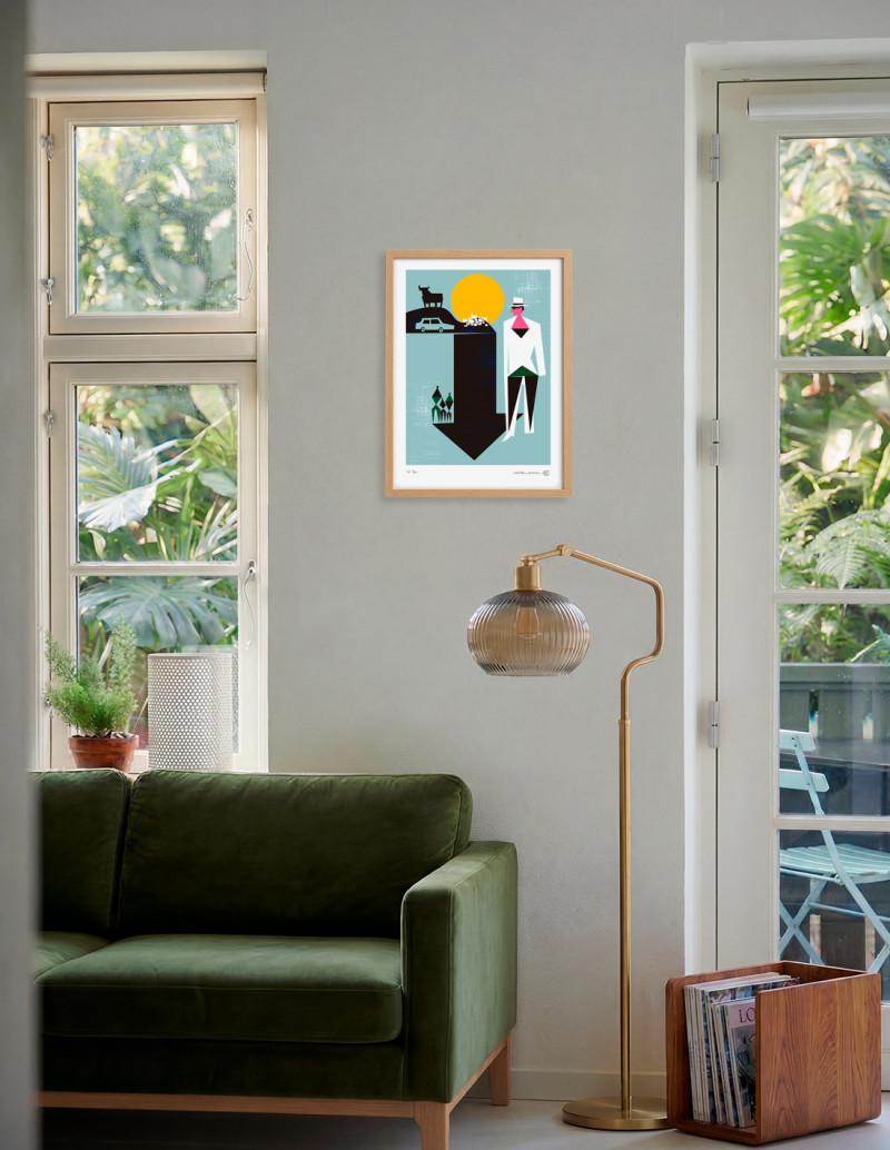 Illustration "El Sur" by Mikel Casal. Signed A3...