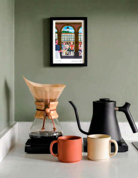 Illustration "En la Plaza" by Mikel Casal. A5, A4, A3 and A2 reproductions