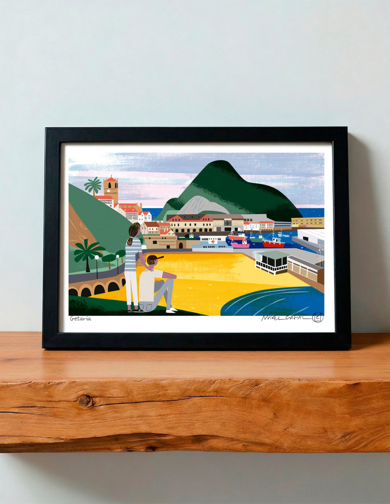 Illustration "Getaria" by Mikel Casal. A5, A4,...