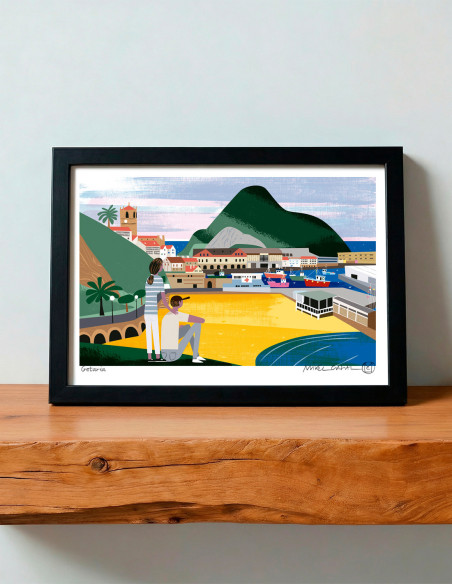 Illustration "Getaria" by Mikel Casal. A5, A4, A3 y A2 reproductions