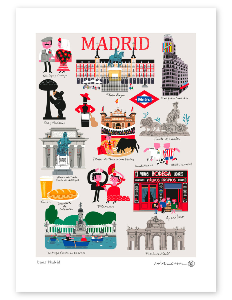 Ilustración "Iconos Madrid" de Mikel Casal....