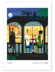 Illustration "Invitados" by Mikel Casal. A4, A3 and A2...