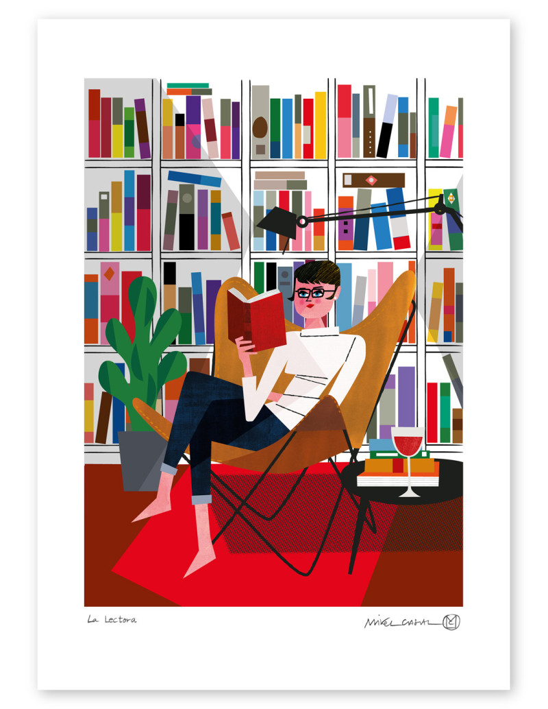 Ilustración "La lectora" de Mikel Casal....