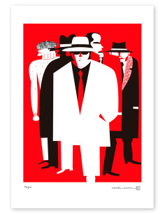 Illustration "Mafia" by Mikel Casal. Signed A3 reproduction