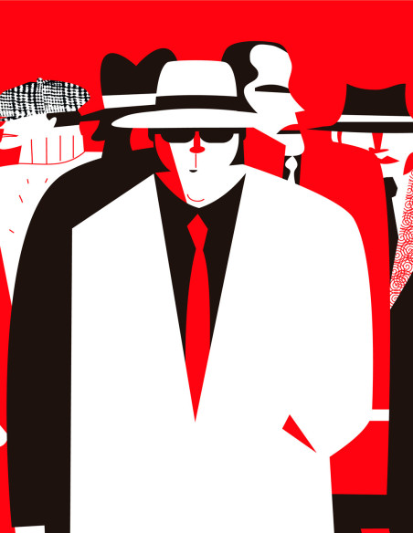 Ilustración "Mafia" de Mikel Casal. Reproducción A3 firmada