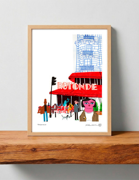 Ilustración "Montparnase" de Mikel Casal. Reproducción A3 firmada