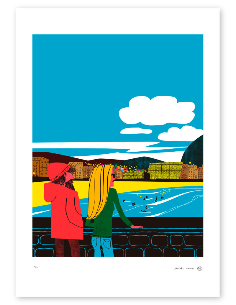 Illustration "En el muro" by Mikel Casal. A4,...