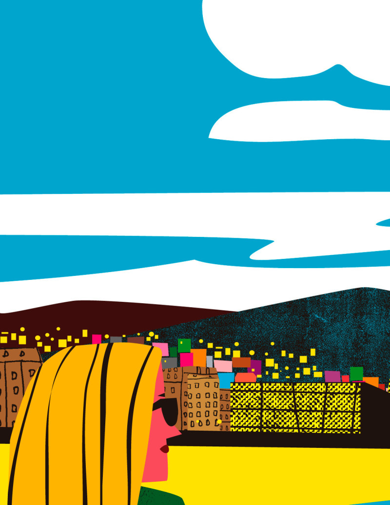 Illustration "En el muro" by Mikel Casal. A4,...