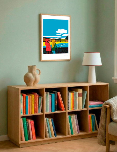 Illustration "En el muro" by Mikel Casal. A4, A3 and A2 reproductions