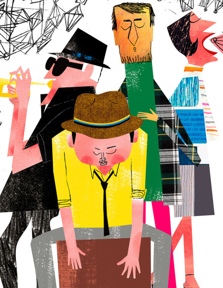 Ilustración "Músicos" de Mikel Casal. Reproducciones A5, A4, A3 y A2