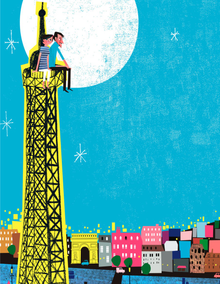Illustration "Paris" by Mikel Casal. Signed A3 and A2 reproductions