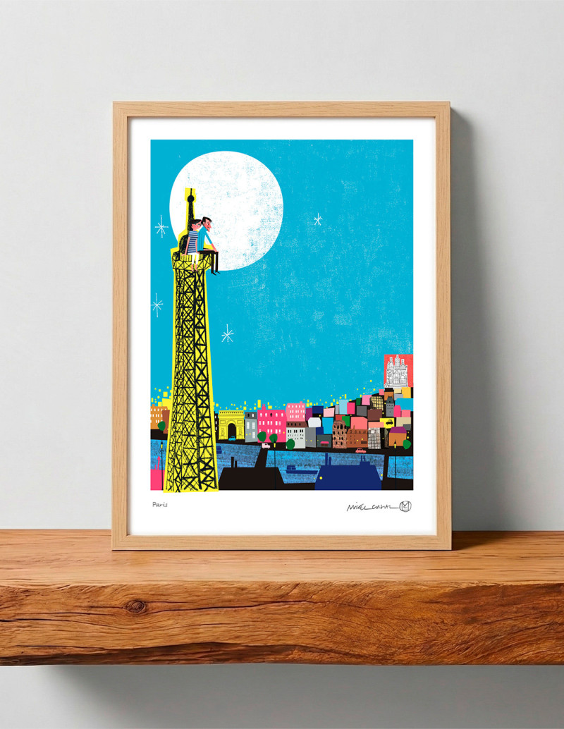 Illustration "Paris" by Mikel Casal. Signed A3...