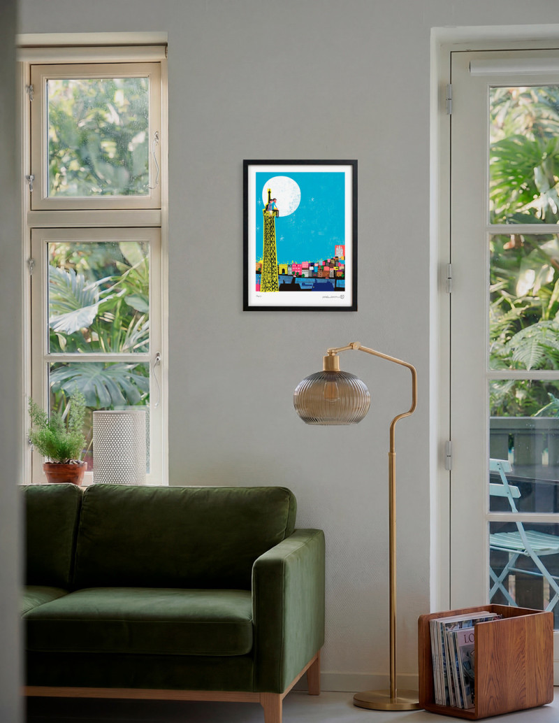 Illustration "Paris" by Mikel Casal. Signed A3...
