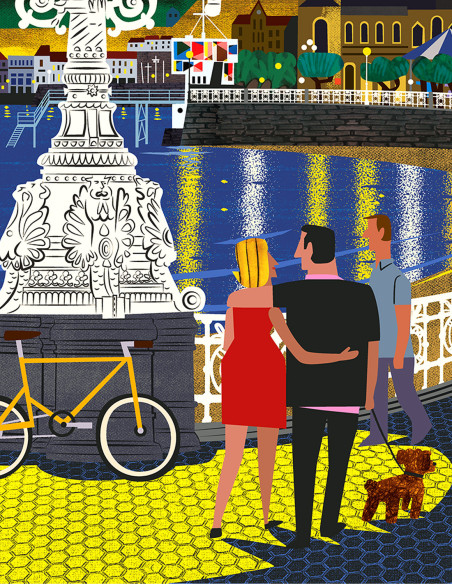 Illustration "Paseatzen" by Mikel Casal. A5, A4, A3 y A2 reproductions