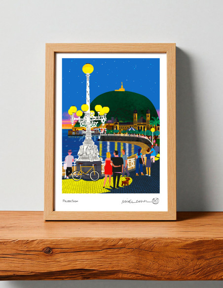 Illustration "Paseatzen" by Mikel Casal. A5, A4, A3 y A2 reproductions