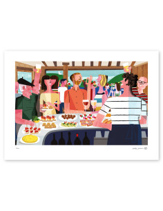 Illustration "Pintxos" by Mikel Casal. A5, A4, A3 and A2...