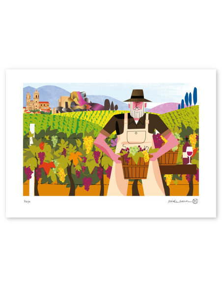 Illustration "La Rioja" by Mikel Casal. A4, A3 and A2 reproductions