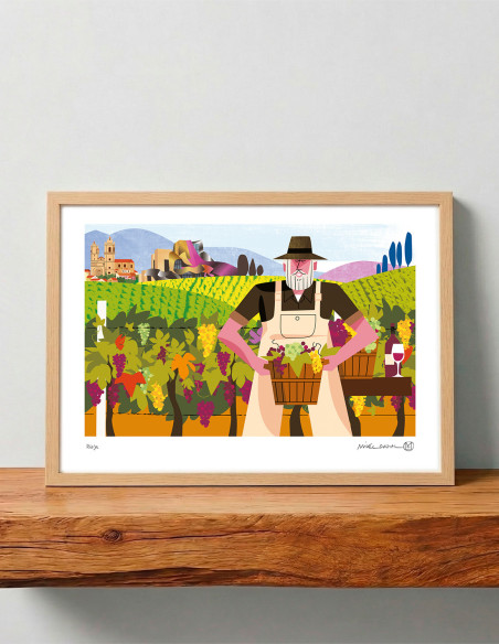 Ilustración "La Rioja" de Mikel Casal. Reproducciones en A4, A3 y A2