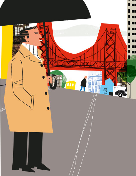Illustration "San Francisco" by Mikel Casal. Signed A3 reproduction