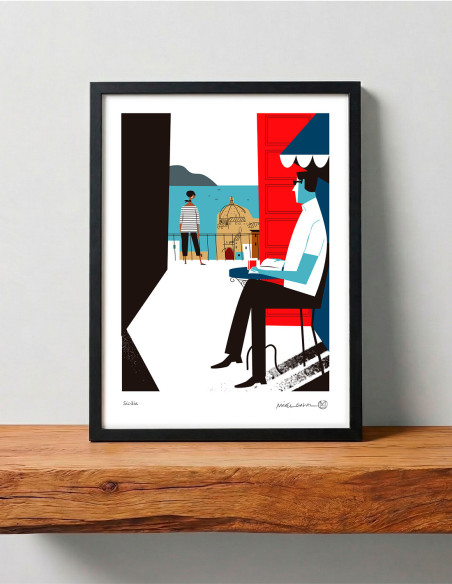 Illustration "Sicilia" by Mikel Casal. Signed A3 and A2 reproductions