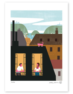 Ilustración "San Sebastian Skyline" de Mikel Casal....