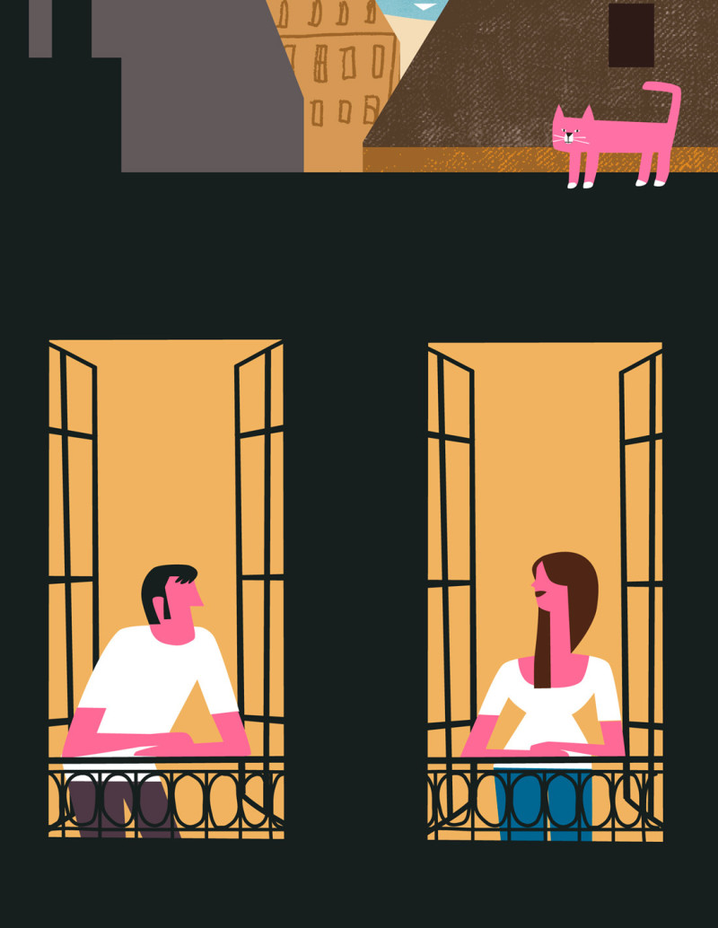 Illustration "San Sebastian Skyline" by Mikel...