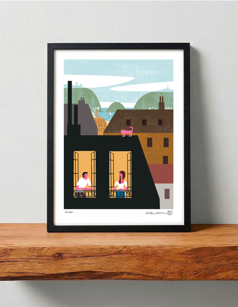Illustration "San Sebastian Skyline" by Mikel...