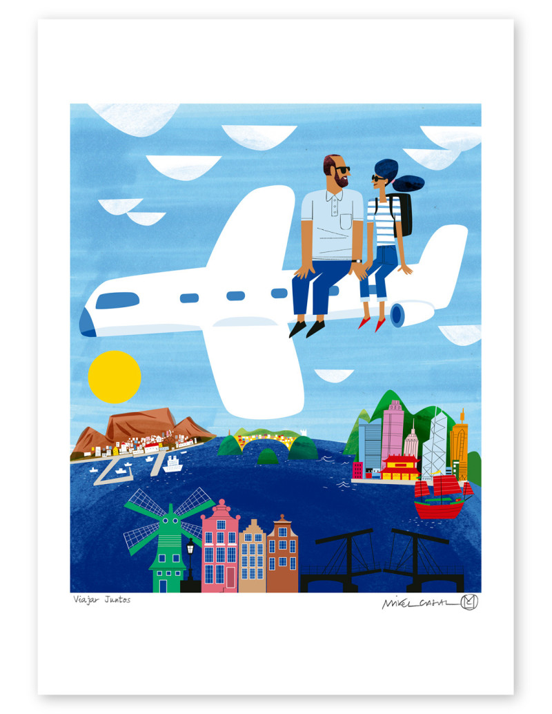 Illustration "Viajar juntos" by Mikel Casal....