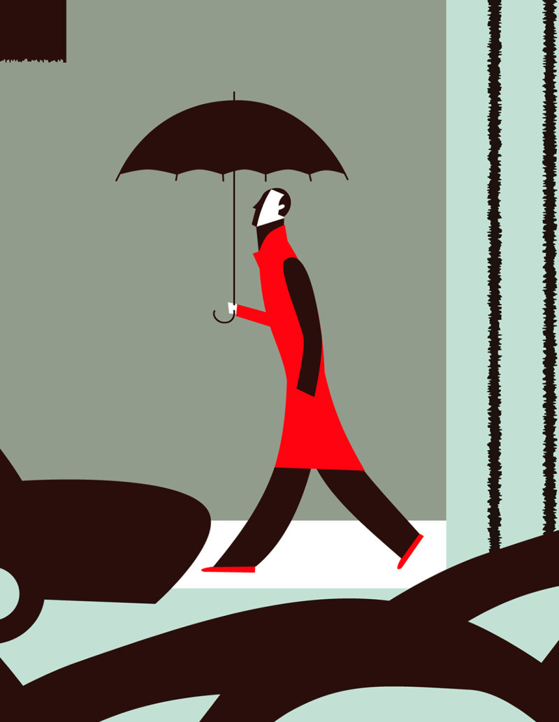 Illustration "Walk" by Mikel Casal. Signed A3...
