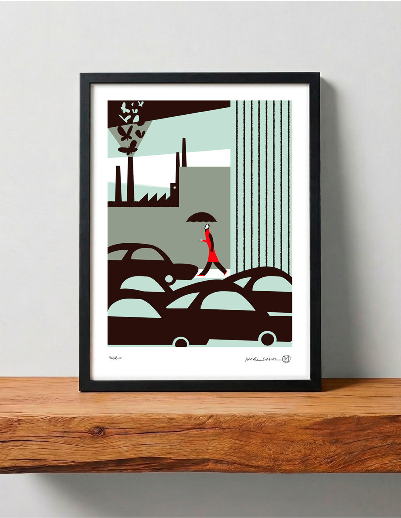 Illustration "Walk" by Mikel Casal. Signed A3...