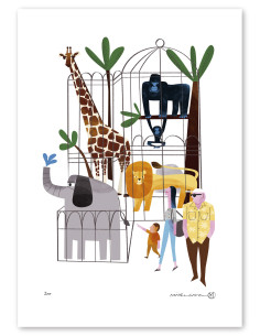 Illustration "Zoo" by Mikel Casal. A4 and A53 reproductions